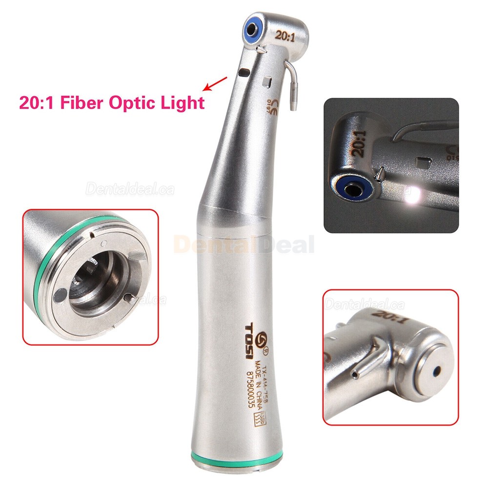 TOSI TX-414-758 Dental Fiber Optic 20:1 Contra Angle Handpiece